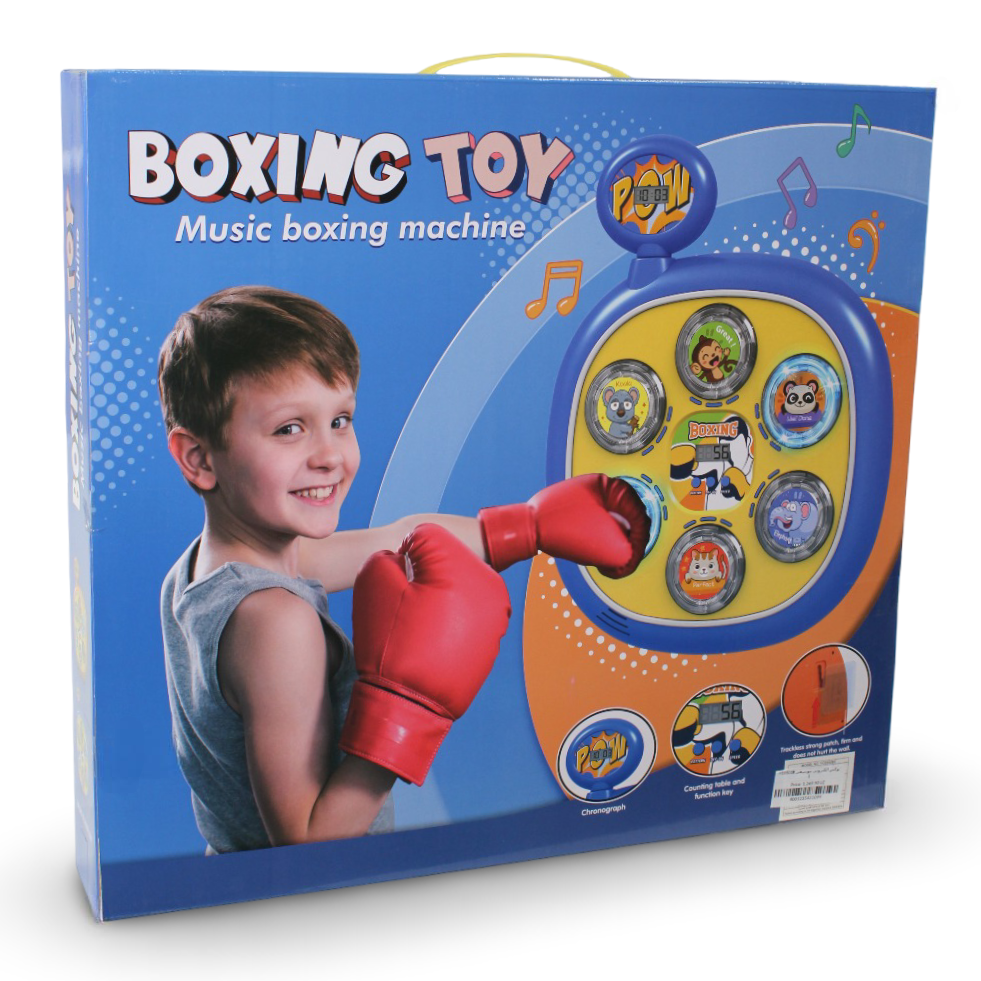 Electronic Music Boxing Machine Toy – Blue Interactive Punch Game