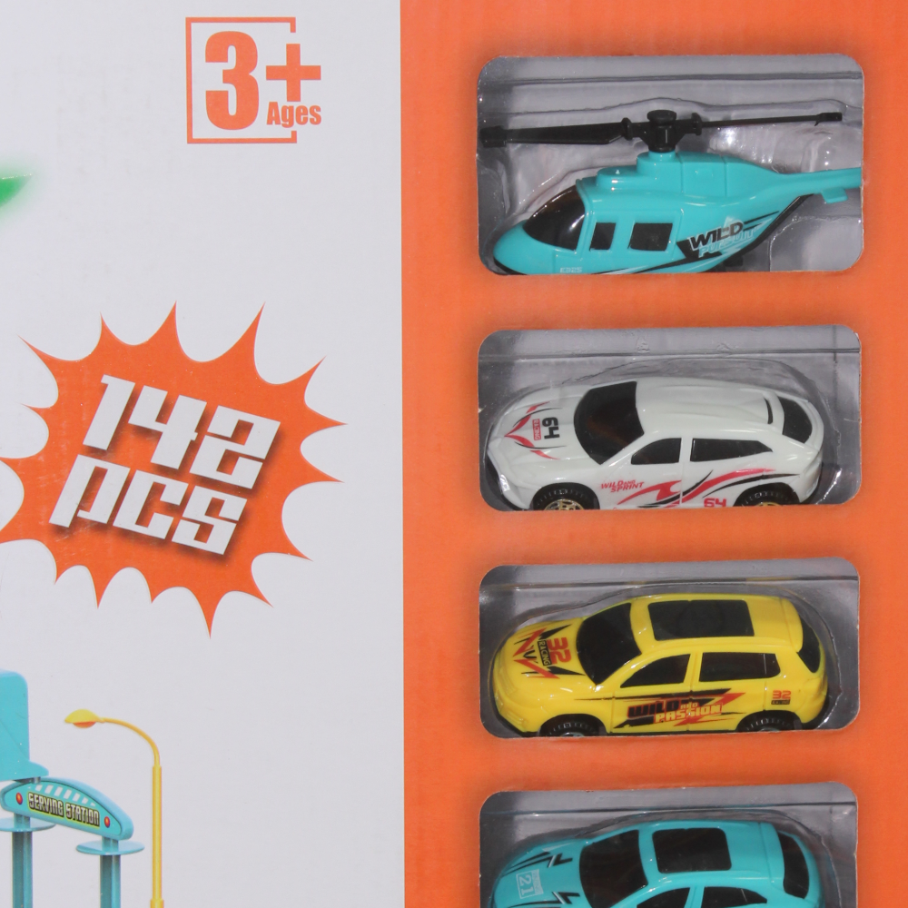 Jumbo Parking Garage Playset with Cars – 148 Pieces