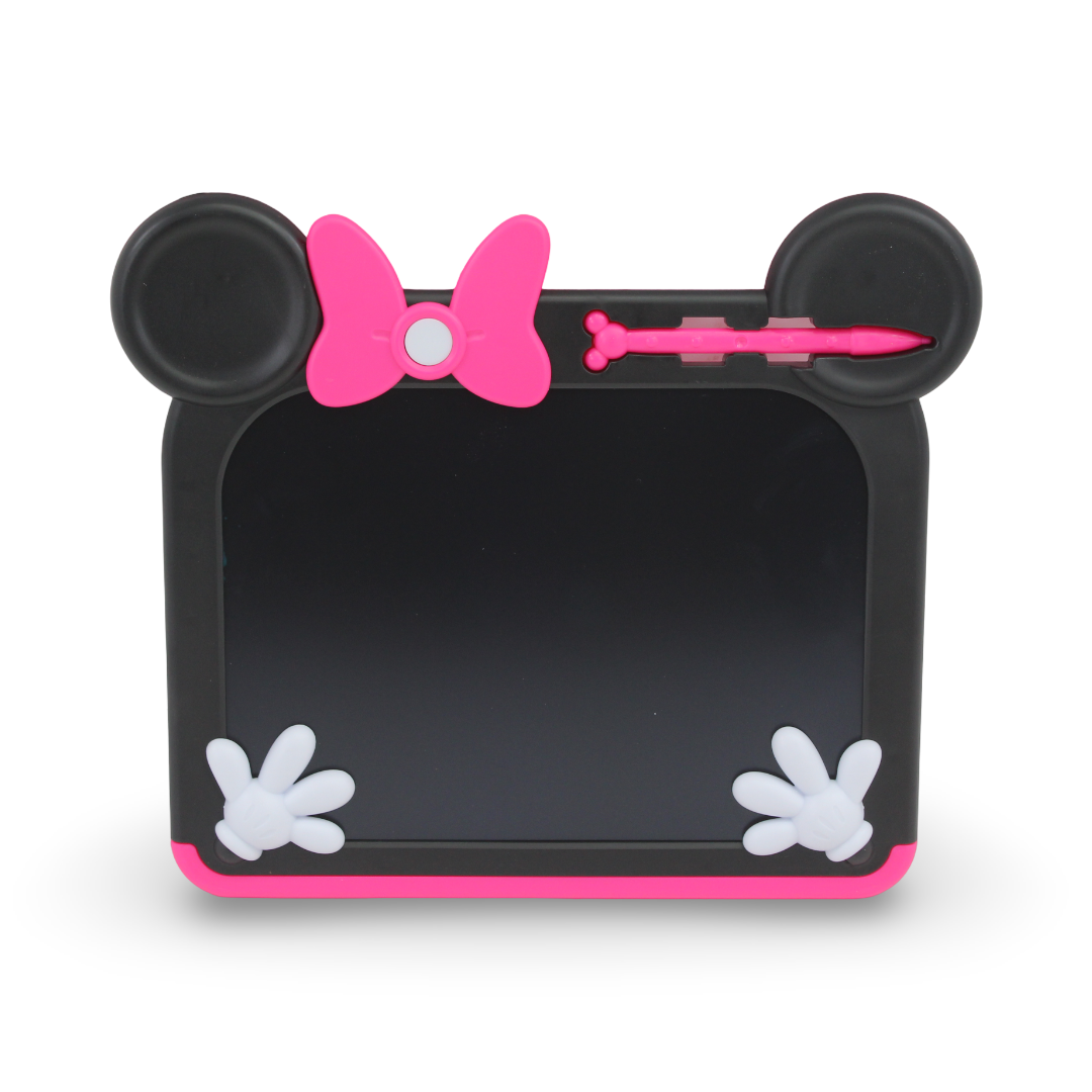 LCD Writing Tablet with Stylus – Black & Pink Bow Design