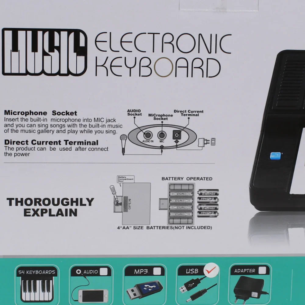 Large-Sized Electric Keyboard – Black