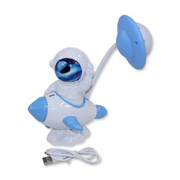 Prime Rechargeable Table Lamp – Blue with Astronaut Rocket Design