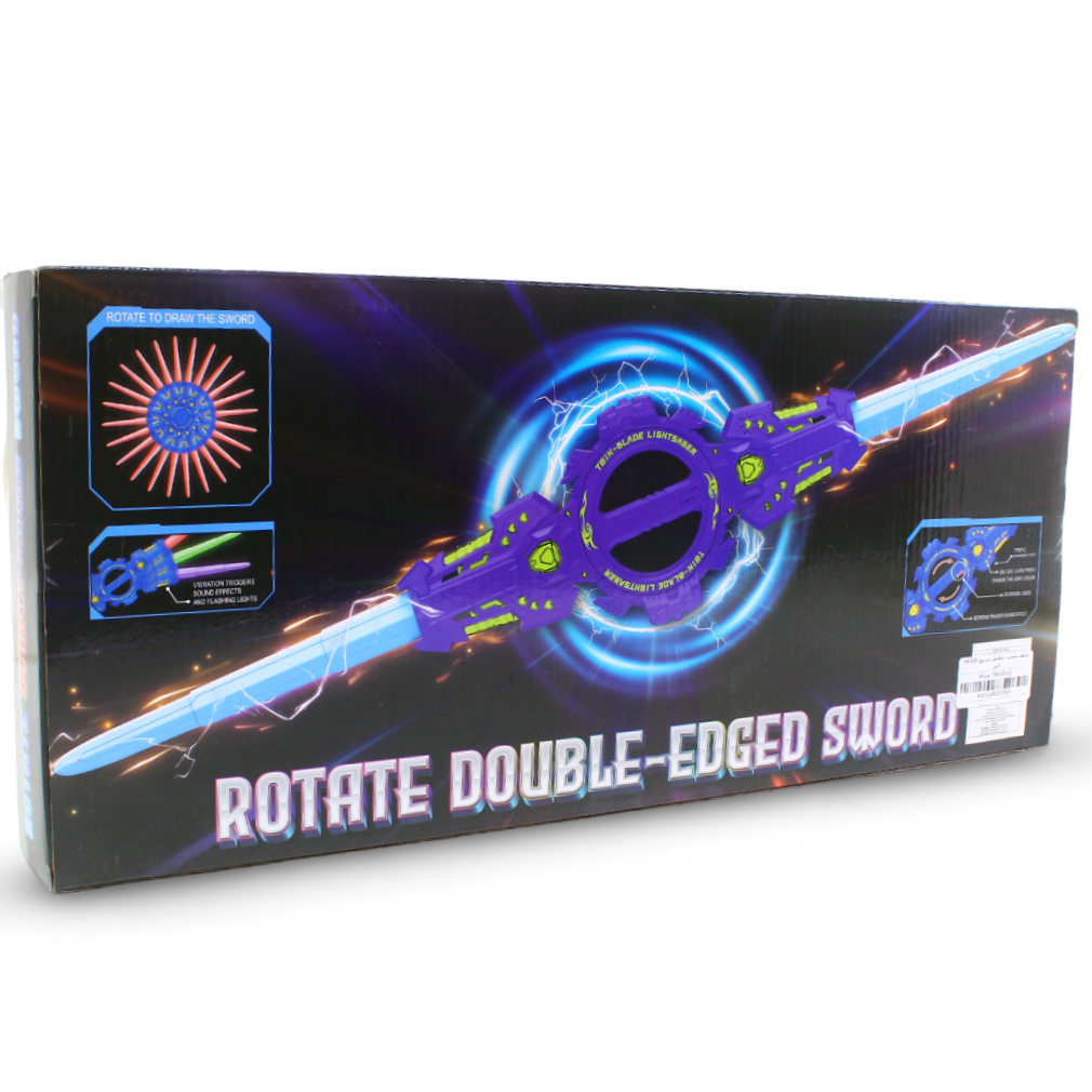 Double-Edged Light-Up Sword with Rotating Handle – Purple – Model HX-606