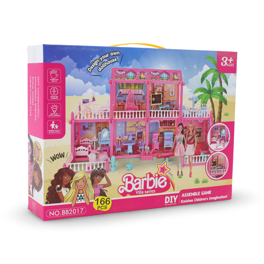 Barbie Villa Series DIY Assemble Game Playset – 166 Pcs - Toys - Prime
