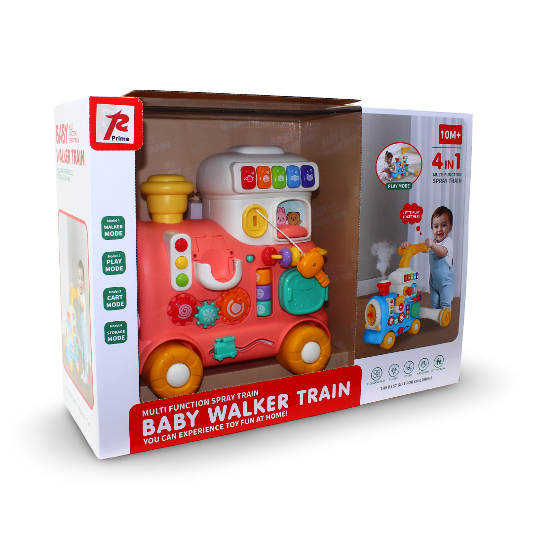 4-in-1 Baby Walker Train Activity Toy – Orange – Model 668-64 - Baby Essentials - Prime