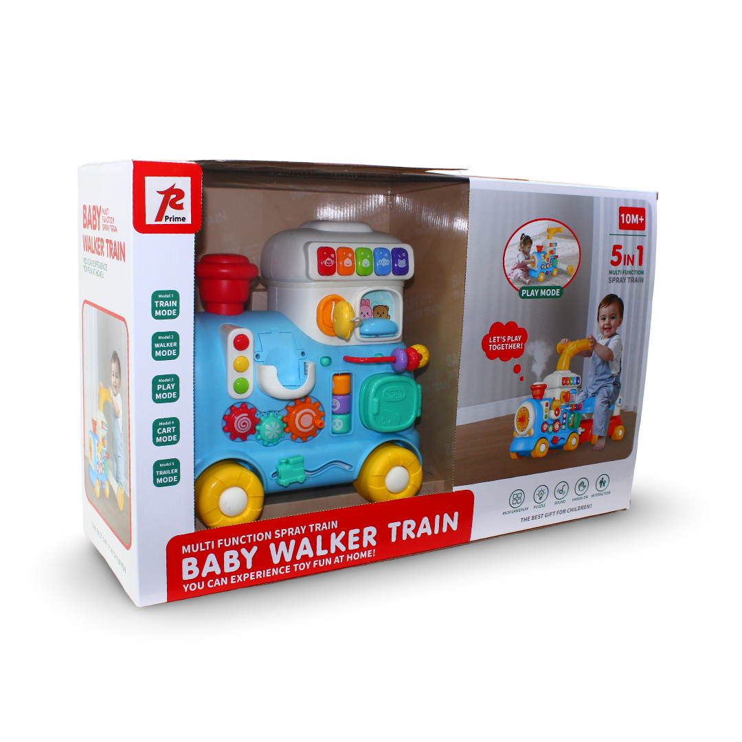 5-in-1 Baby Walker Train Activity Toy – Blue – Model 668-63