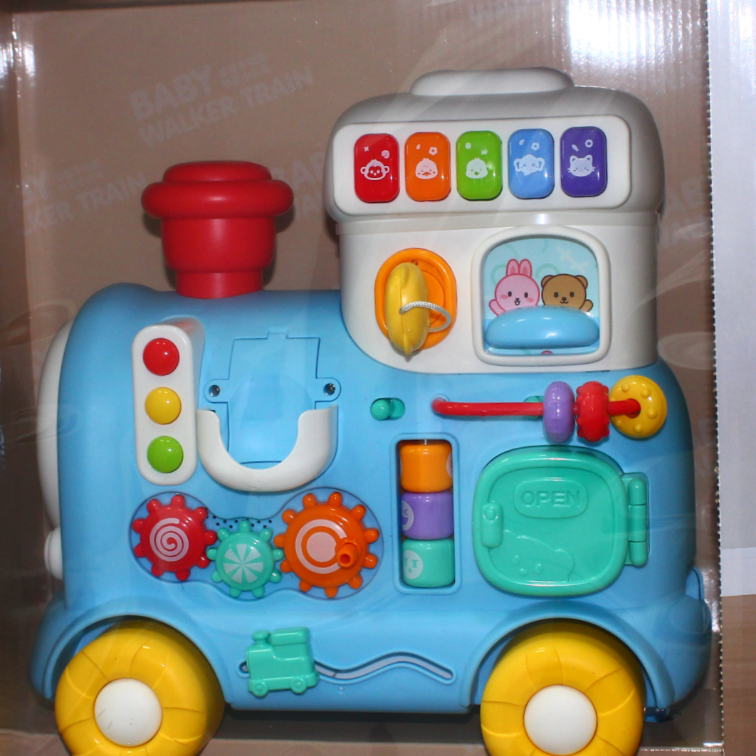 5-in-1 Baby Walker Train Activity Toy – Blue – Model 668-63