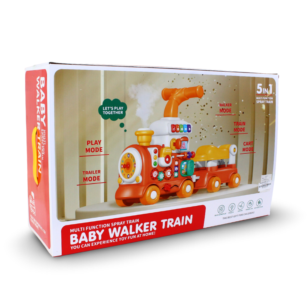 5-in-1 Baby Walker Train Activity Toy – Blue – Model 668-63