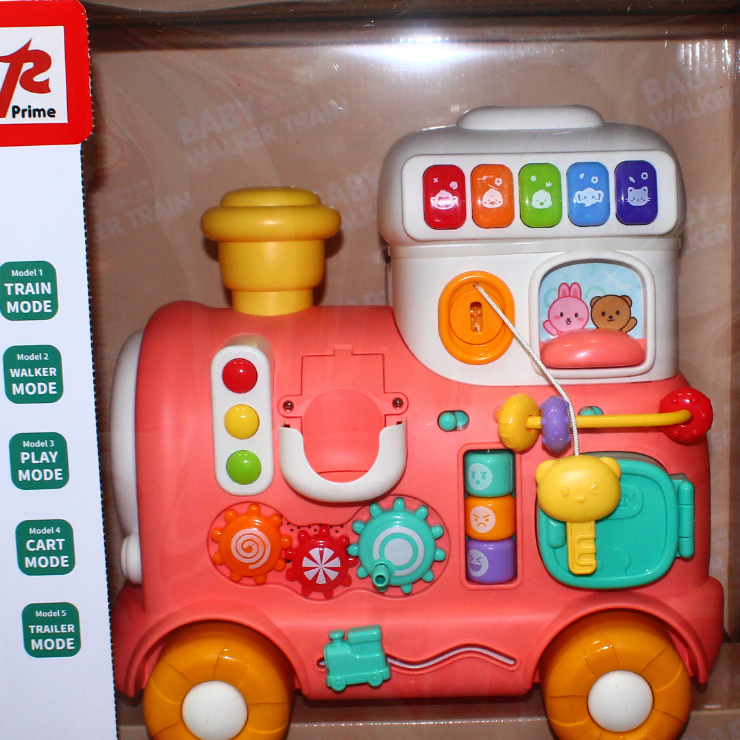 5-in-1 Baby Walker Train Activity Toy – Orange – Model 668-63