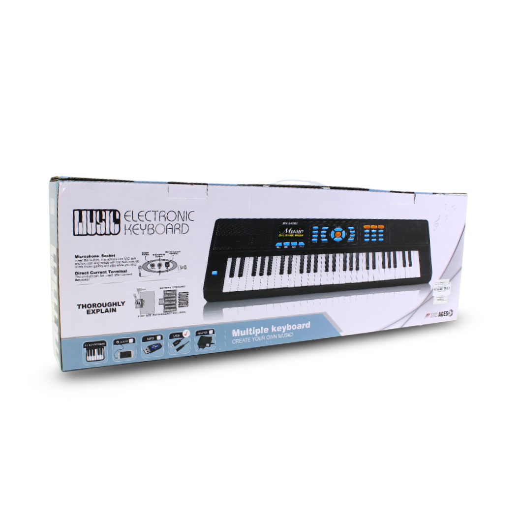 Electronic Keyboard with Microphone & USB – 54 Keys – Black – Model HS-5470A - Toys - Prime