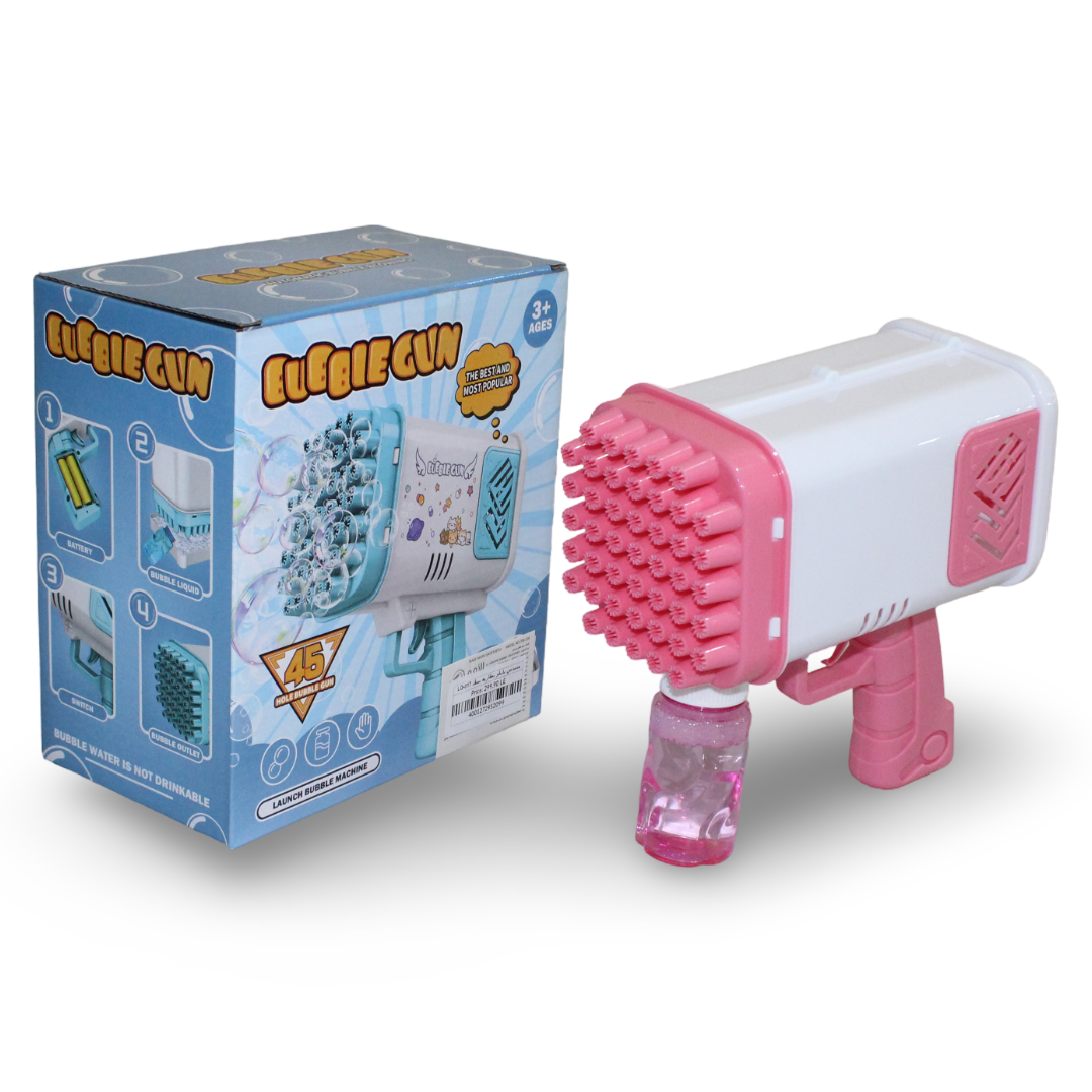 45-Hole Bubble Gun Toy – Pink