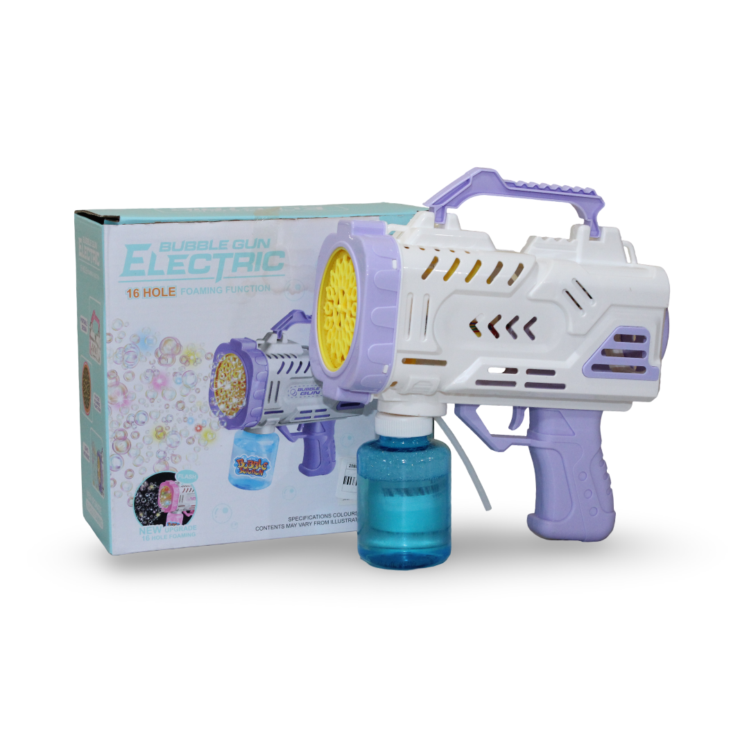 16-Hole Electric Bubble Machine Gun – Purple
