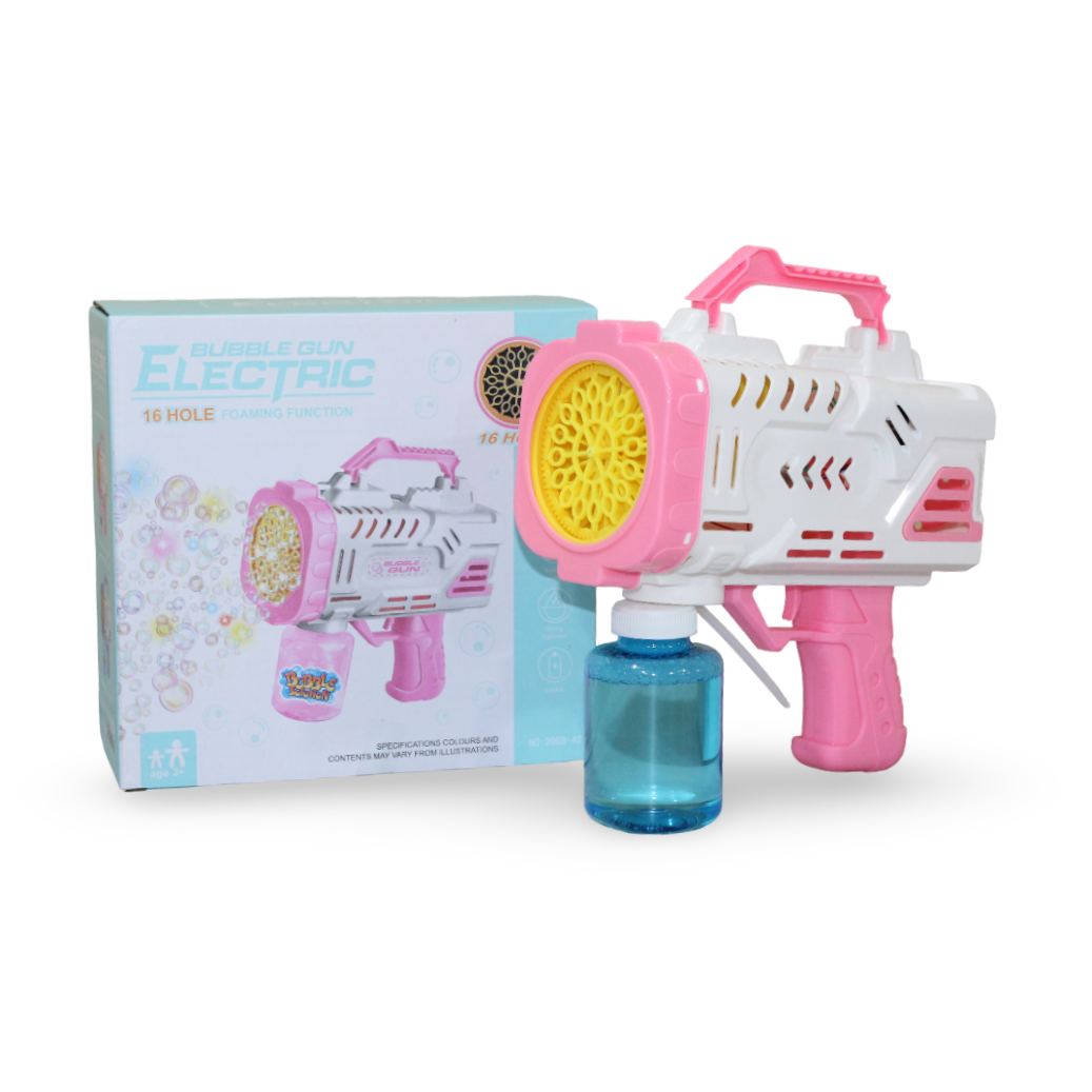 16-Hole Electric Bubble Machine Gun – Pink