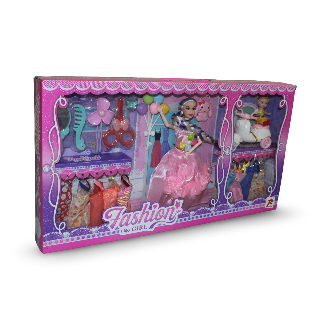 "Fashion Girl" Doll Playset with White Scooter, Extra Clothing, and Accessories - Toys - Prime