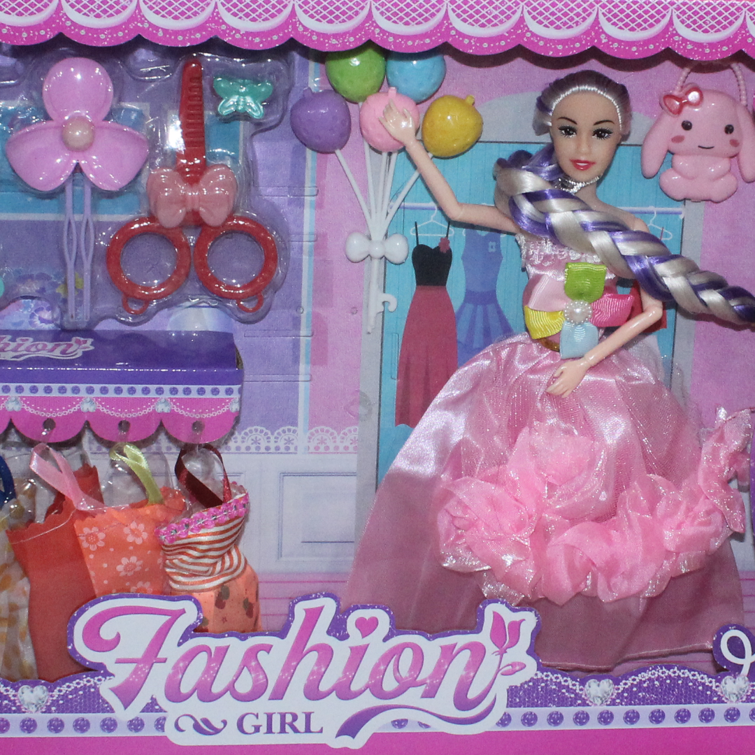 "Fashion Girl" Doll Playset with White Scooter, Extra Clothing, and Accessories