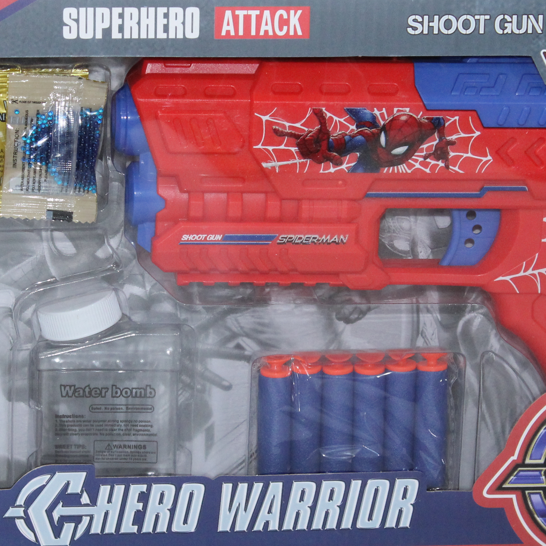 Spider-Man 2-in-1 Water Bullet Gun and Action Figure Toy Set