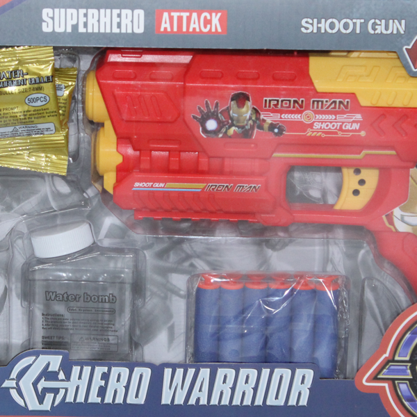 Iron Man 2-in-1 Water Bullet Gun and Action Figure Toy Set