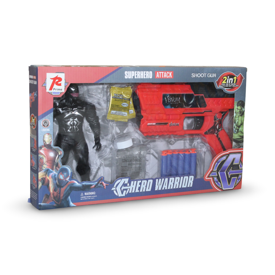 Venom 2-in-1 Water Bullet Gun and Action Figure Toy Set