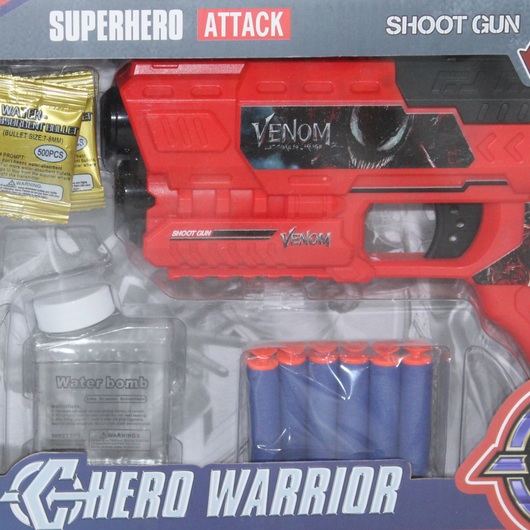 Venom 2-in-1 Water Bullet Gun and Action Figure Toy Set