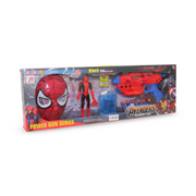 Spider-Man Power Gun Series 2-in-1 (Foam & Gel) with Character & Mask Toy Set