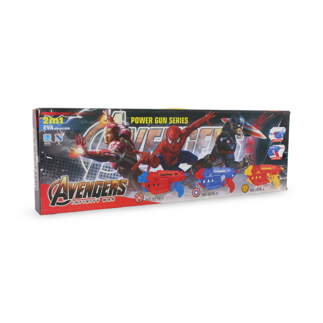 Spider-Man Power Gun Series 2-in-1 (Foam & Gel) with Character & Mask Toy Set