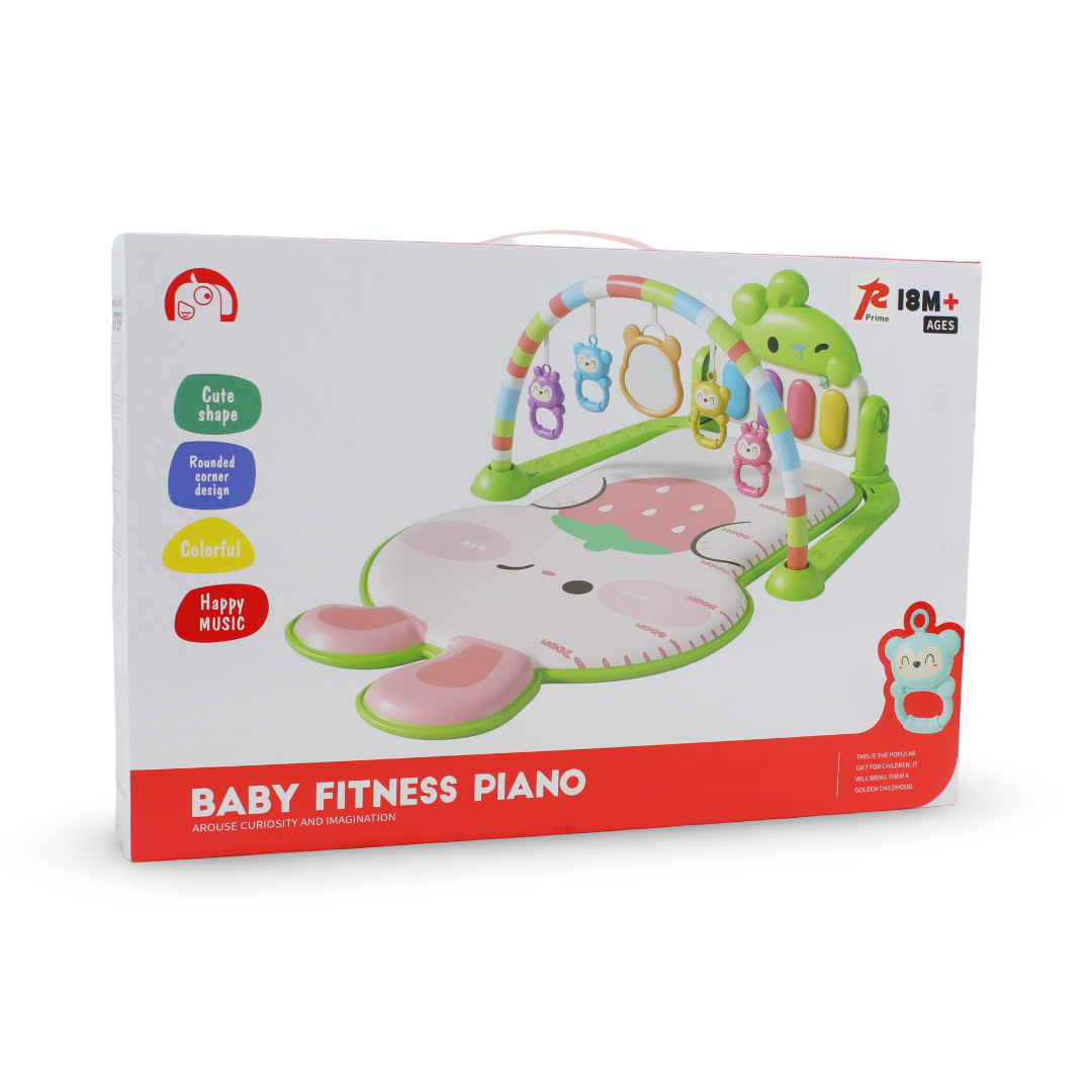 Rabbit Baby Fitness Piano and Activity Gym Play Mat – Pink