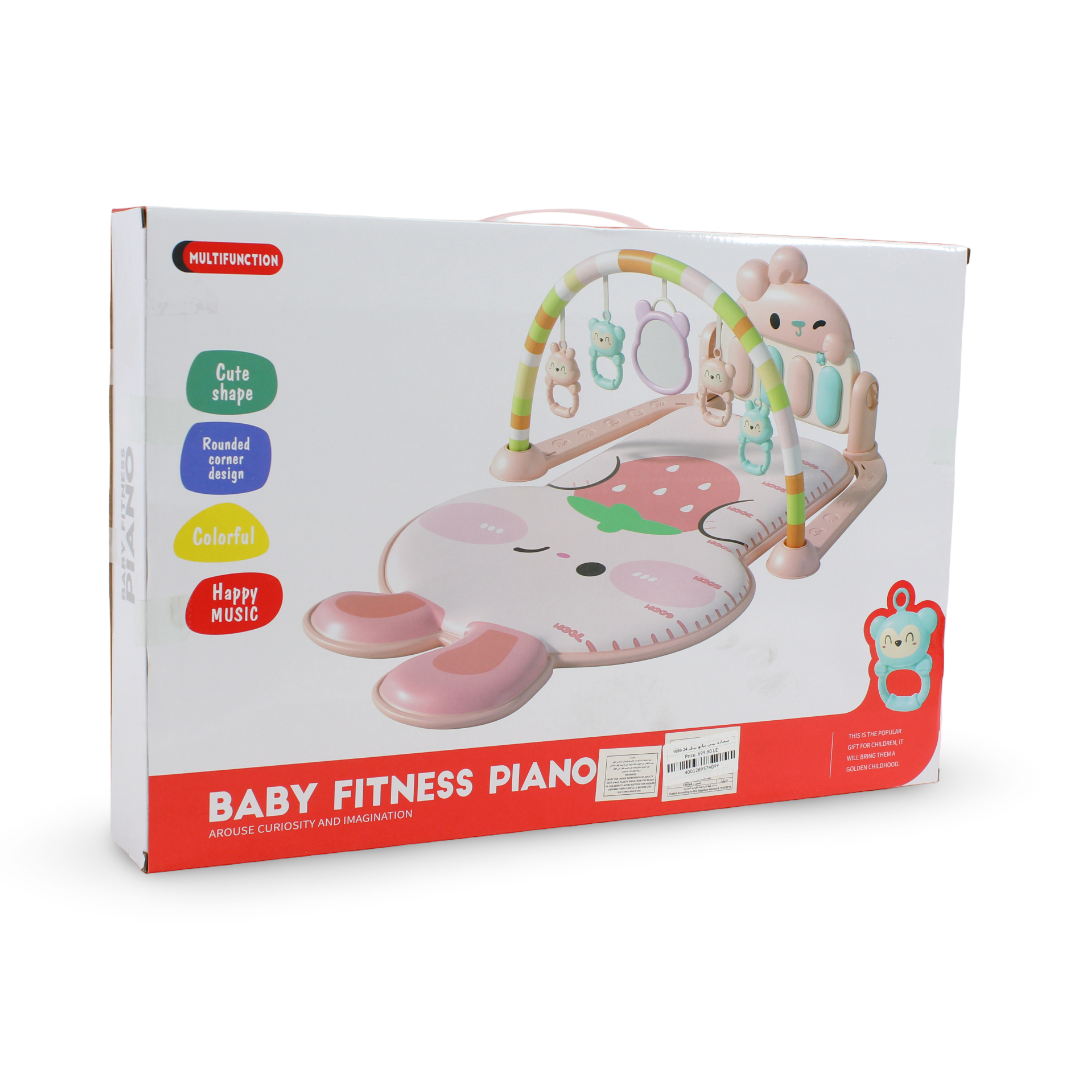 Rabbit Baby Fitness Piano and Activity Gym Play Mat – Pink