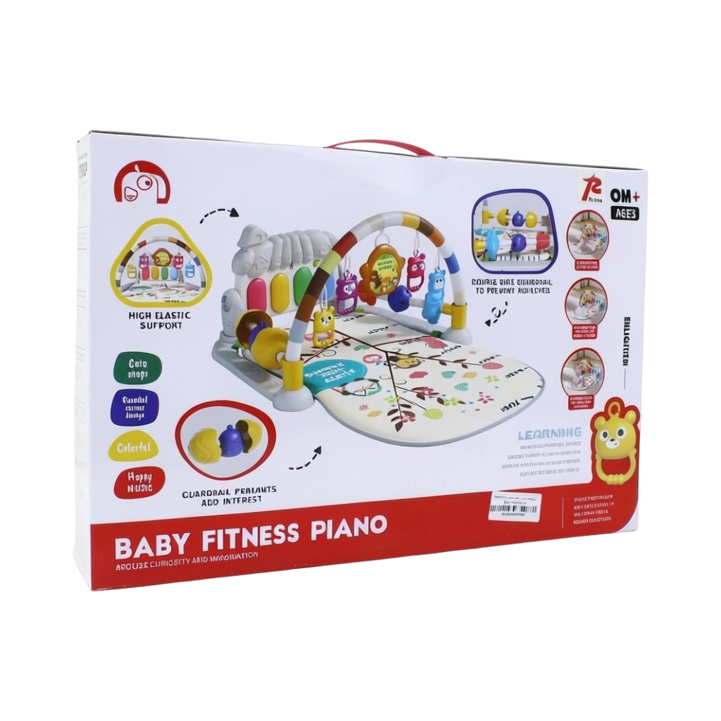 Baby Fitness Piano Play Gym and Activity Mat – Grey