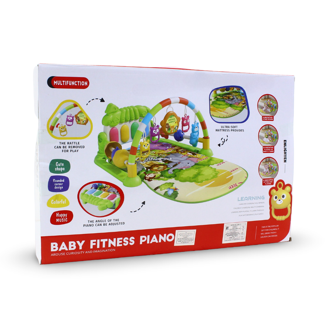Baby Fitness Piano Play Gym and Activity Mat – Grey