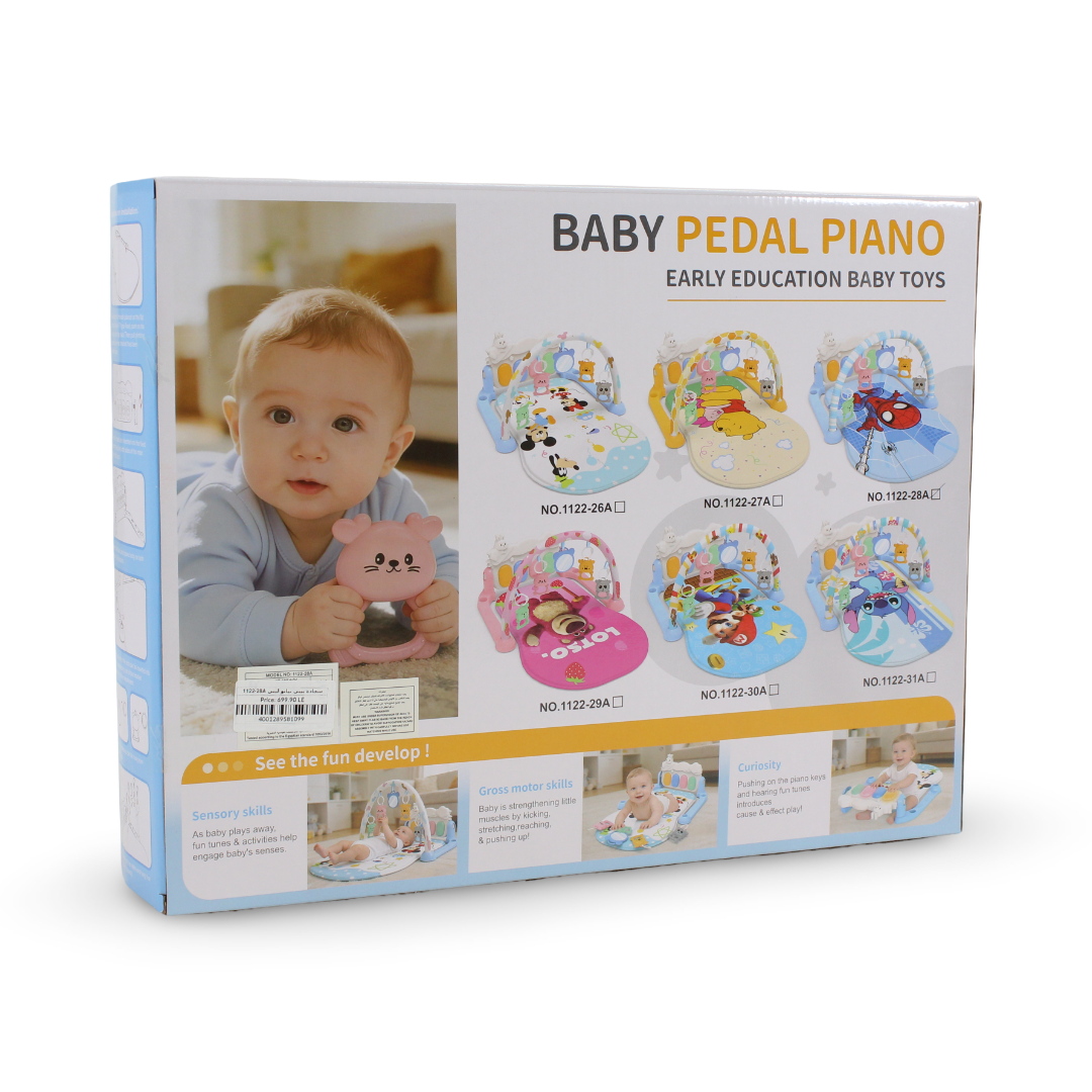 BeBeelin Baby Pedal Piano – Baby Blue with Spider-Man Print