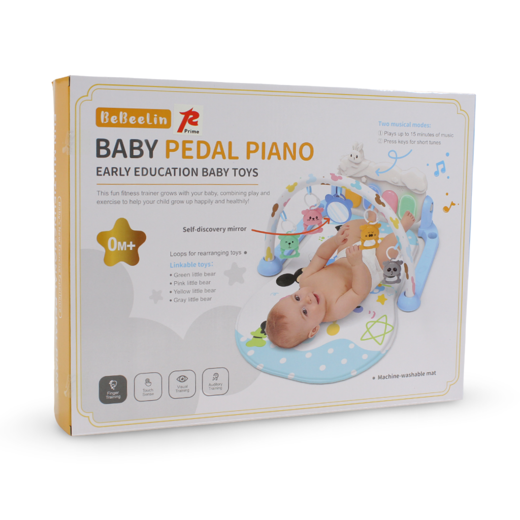 BeBeelin Baby Pedal Piano – Baby Blue with Spider-Man Print