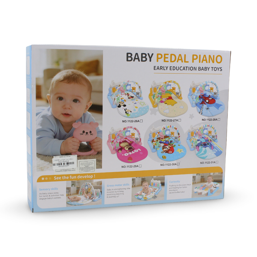 BeBeelin Baby Pedal Piano – Baby Blue with Super Mario Print