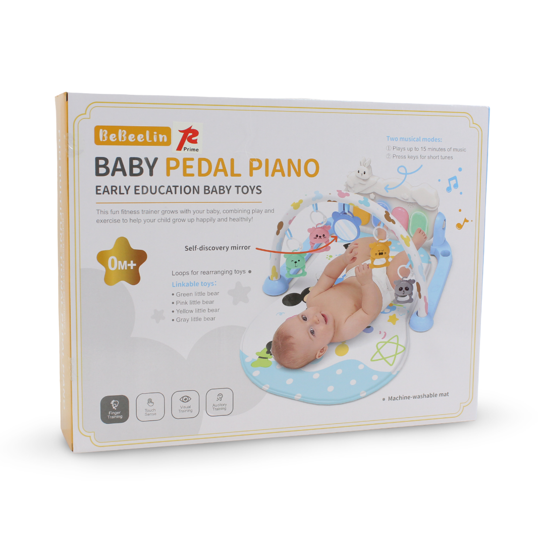 BeBeelin Baby Pedal Piano – Baby Blue with Super Mario Print