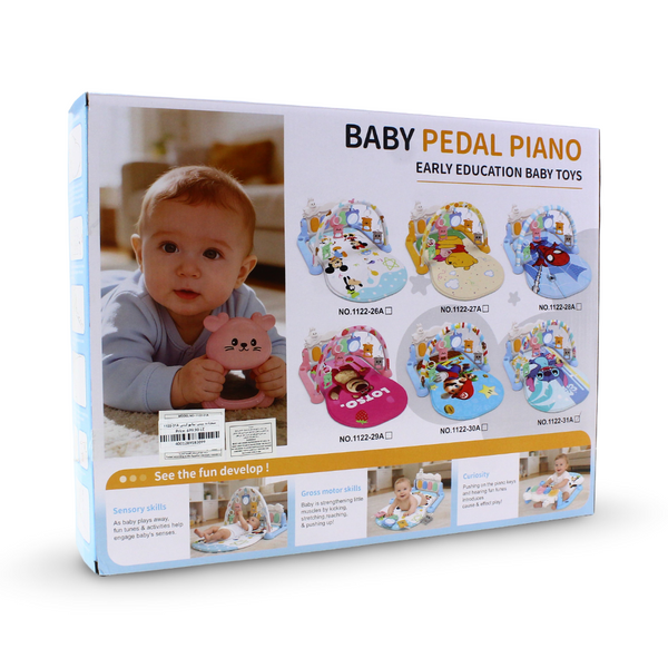 BeBeelin Baby Pedal Piano Early Education Activity Gym and Play Mat – Baby Blue Stitch Print