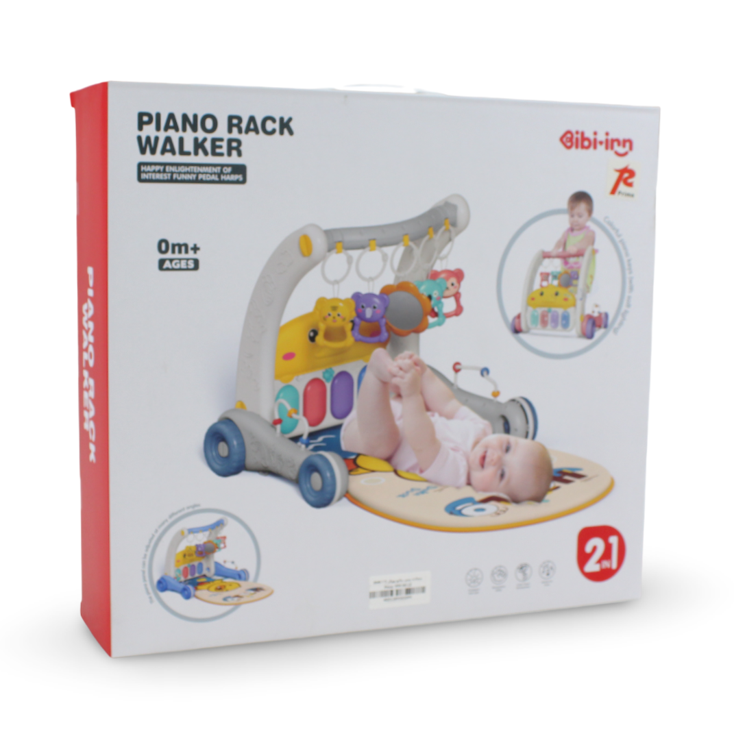 2-in-1 Piano Rack and Baby Walker – Pink