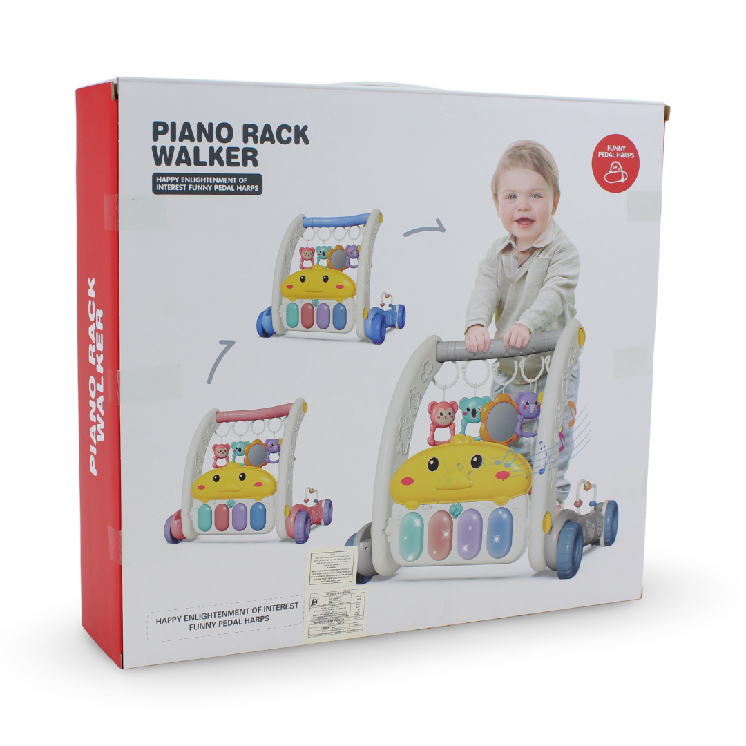 2-in-1 Piano Rack and Baby Walker – Pink