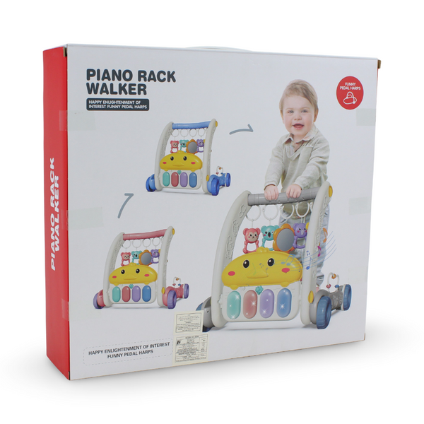 2-in-1 Piano Rack and Baby Walker – Pink