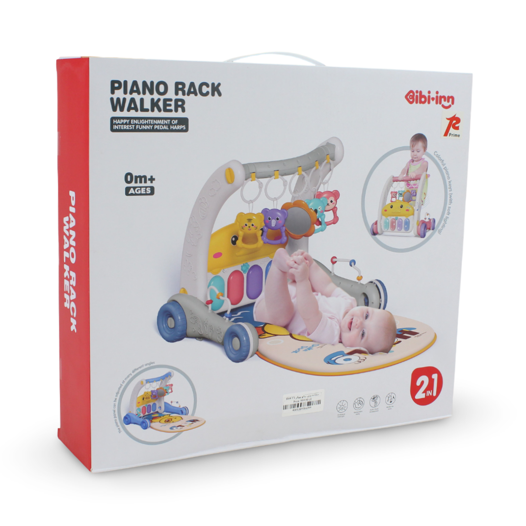 2-in-1 Piano Rack and Baby Walker – Baby Blue