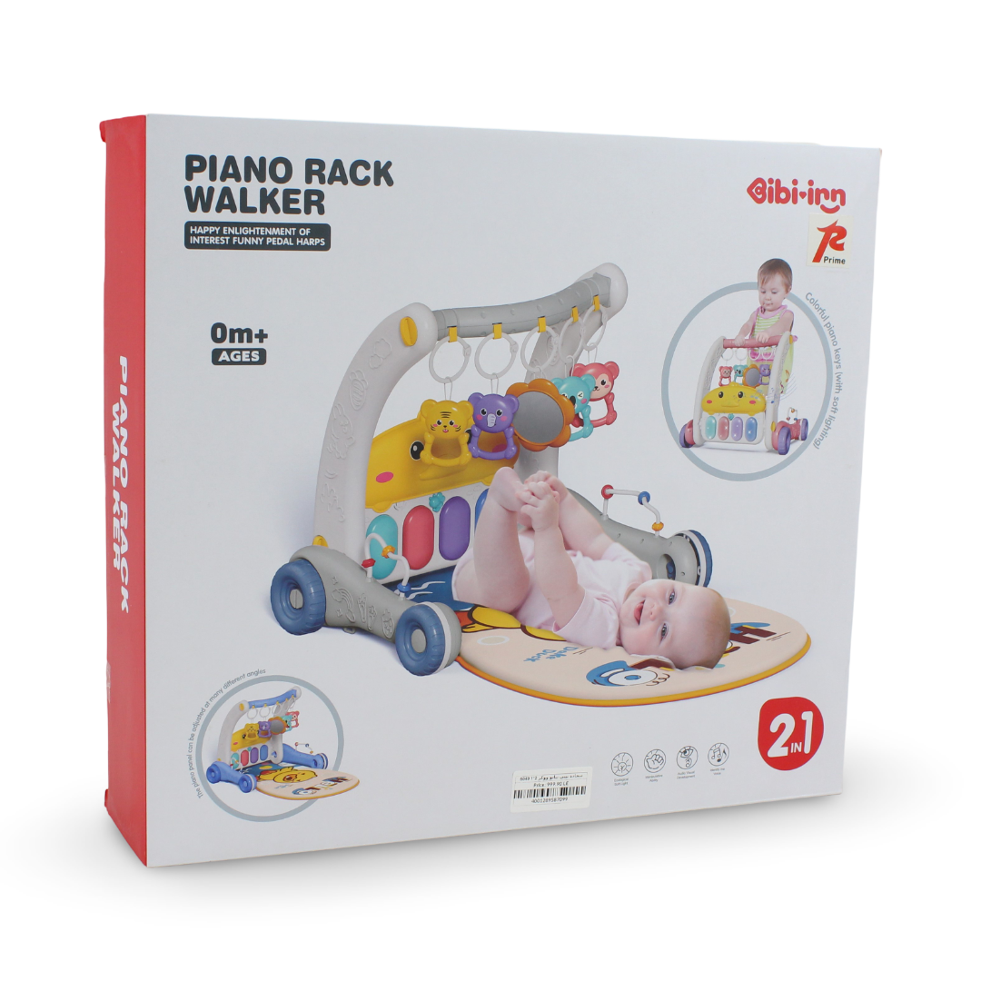 Bibi-inn 2-in-1 Piano Rack Walker and Musical Play Mat – Grey