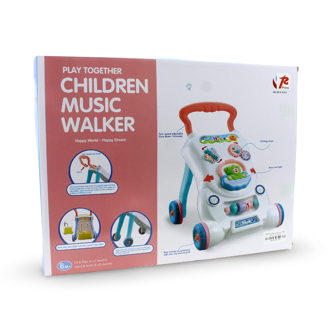 2-in-1 Sit to Stand Baby Walker with (Music and Light)