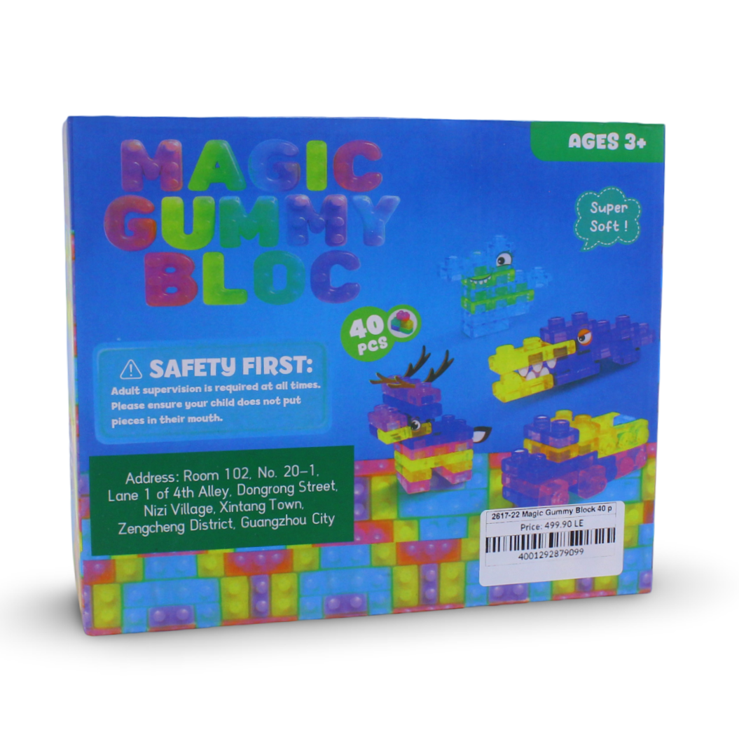 Magic Gummy Bloc Soft Building Blocks Set – 40 Pcs