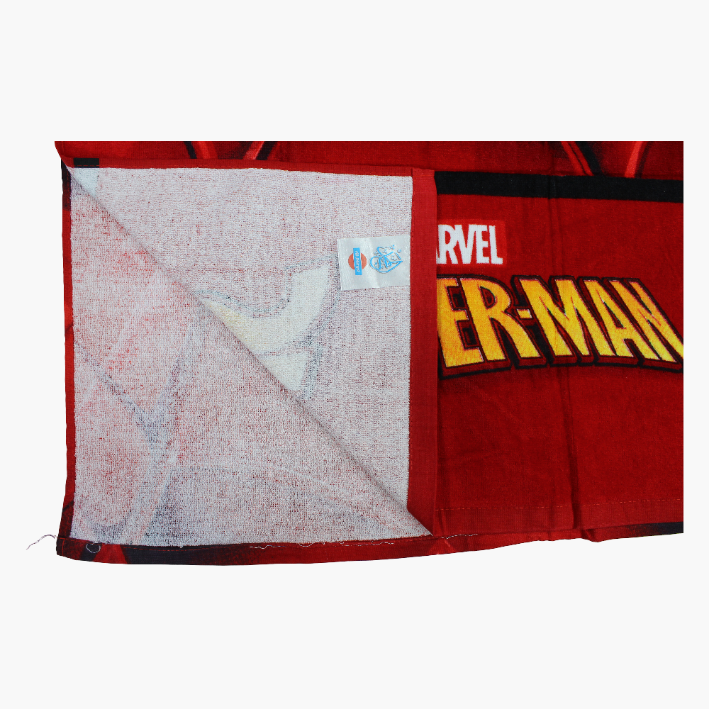 Boys Beach Towel – Red with Spiderman Print (60×120 cm)