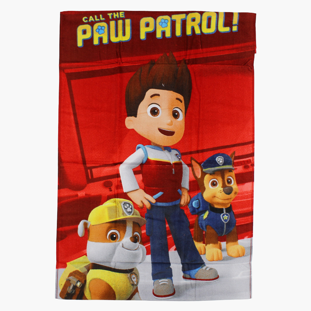 Boys Beach Towel – Red with Paw Patrol Print (60×120 cm)