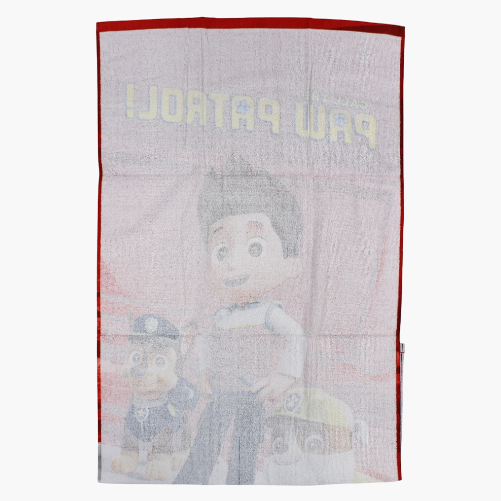 Boys Beach Towel – Red with Paw Patrol Print (60×120 cm)