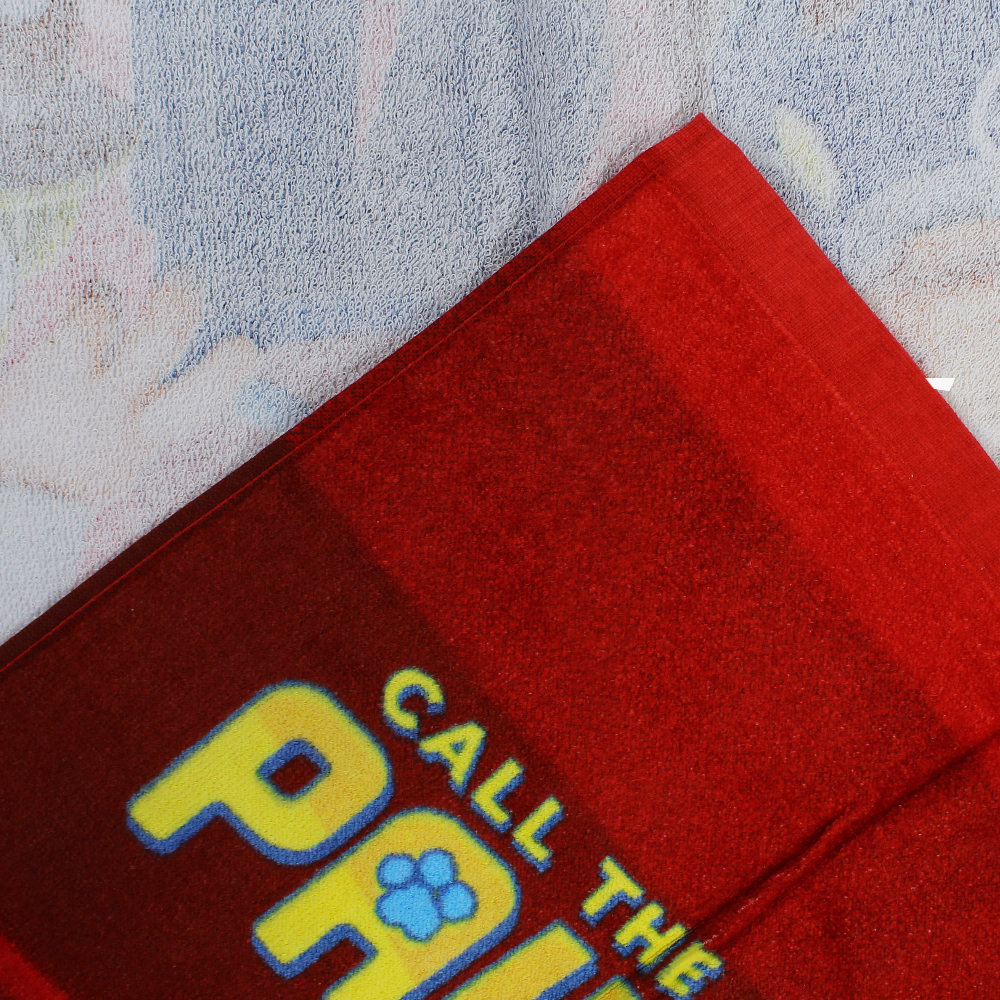 Boys Beach Towel – Red with Paw Patrol Print (60×120 cm)