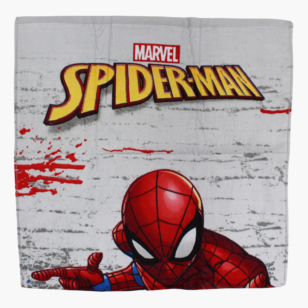Boys Beach Towel – Grey with Spiderman Print (60×120 cm)