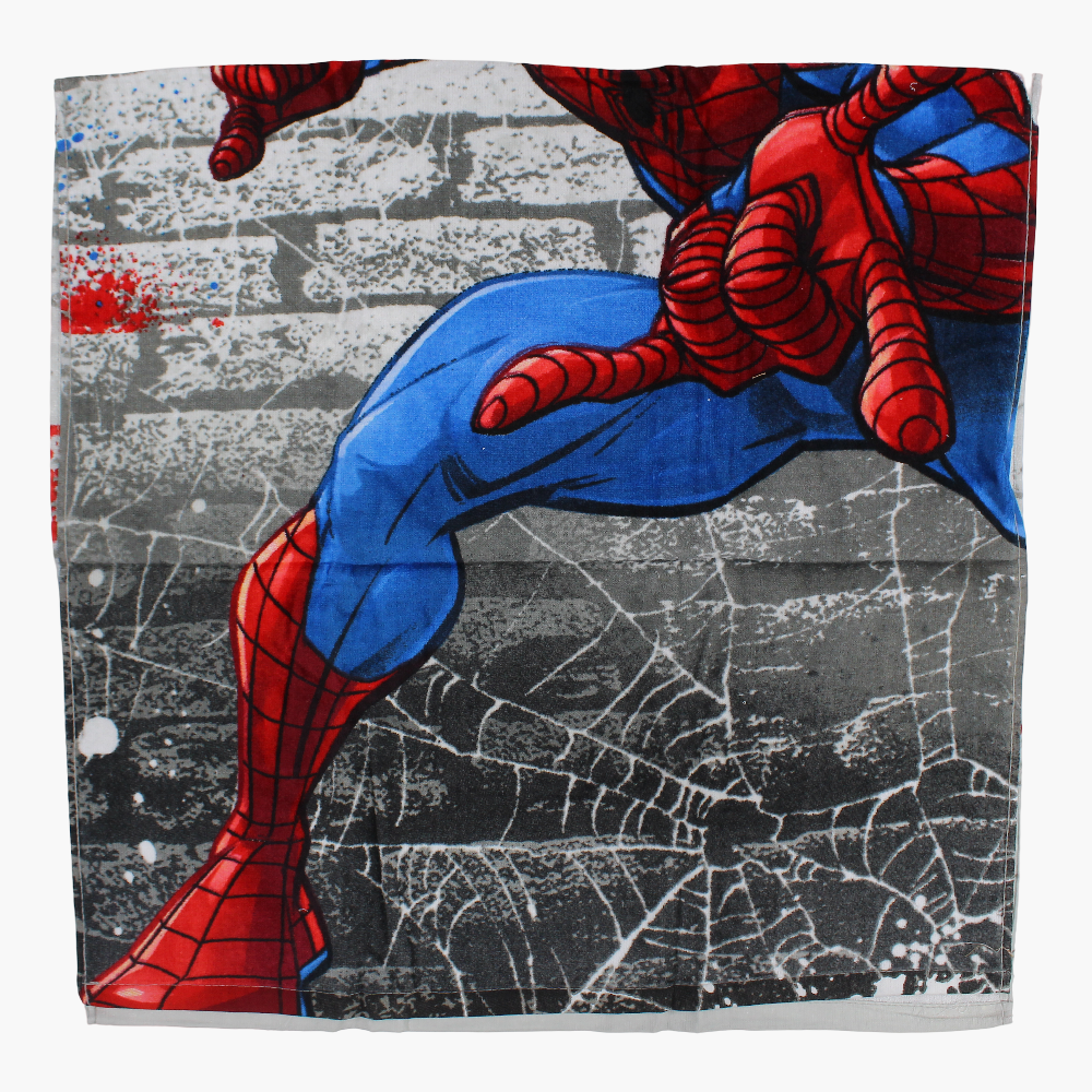 Boys Beach Towel – Grey with Spiderman Print (60×120 cm)