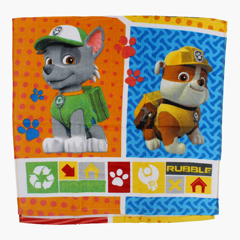 Boys Beach Towel – Yellow with Paw Patrol Print (60×120 cm)