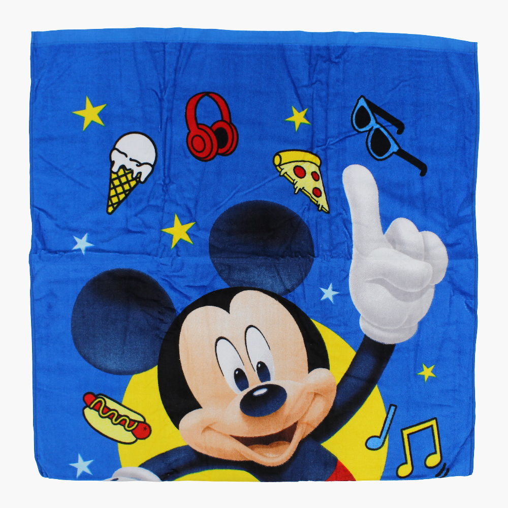 Boys Beach Towel – Blue with Mickey Mouse Print (70×140 cm)