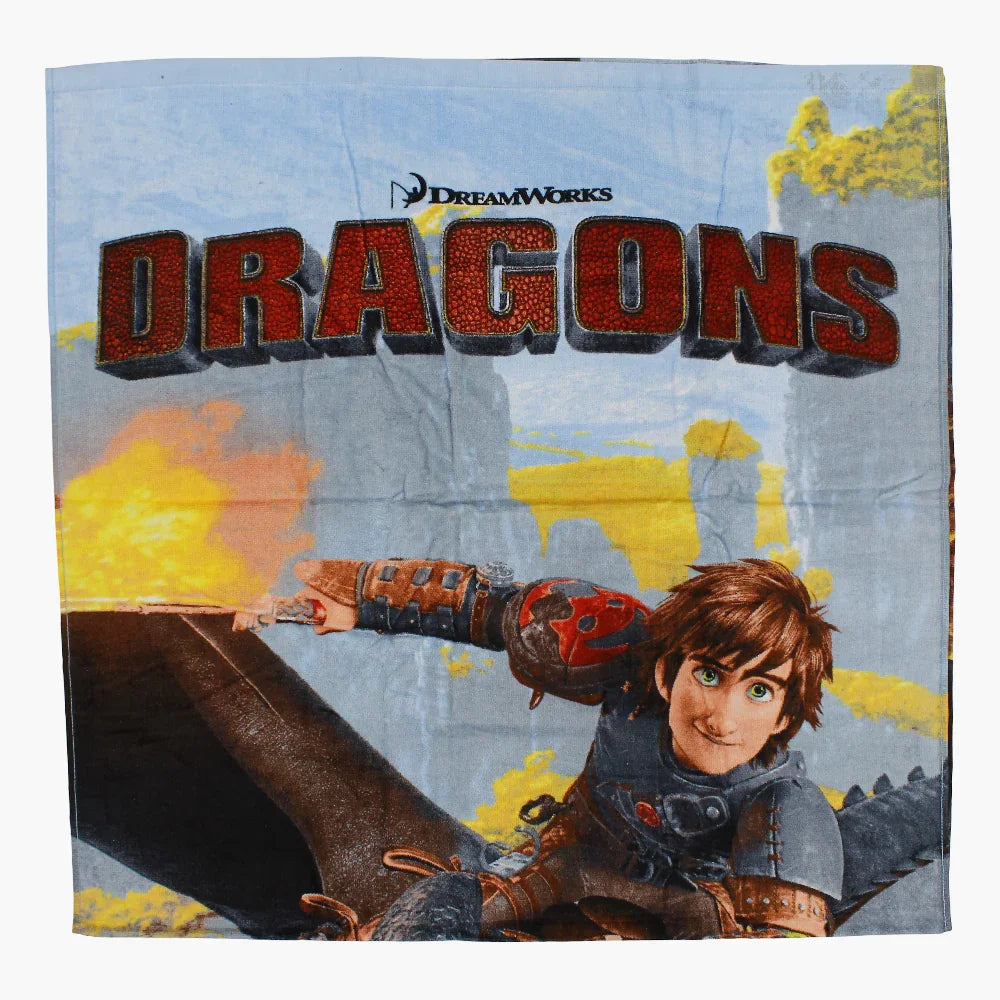 Boys Beach Towel – Grey with HTTYD Dragons Print (70×140 cm) - Clothing - Al-Majd