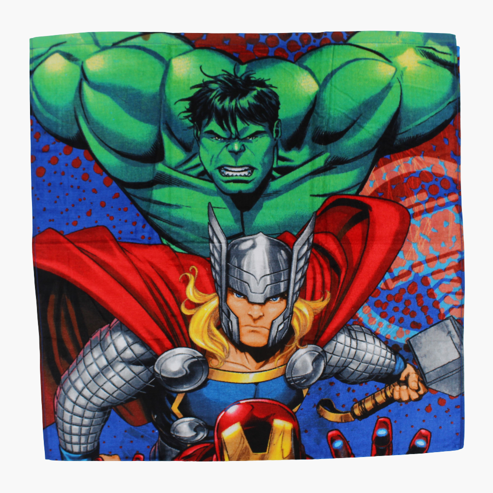 Boys Beach Towel – Multicolored with Avengers Print (70x140 cm)